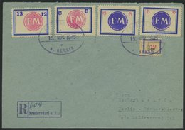 FREDERSDORF Sp124,57-60 BRIEF, 1945, 12 Pf., Rahmengröße 16x13 Mm, Kleine Wertziffer In Mittelrosa Mit 5 - 12 Pf., Rahme - Private & Lokale Post