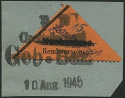 GROSSRÄSCHEN-VORLÄUFER V 2AI BrfStk, 1945, 15 Pf. Schwarz Auf Bräunlichrot, Nachnahme In Antiqua, Prachtbriefstück, Gepr - Private & Lokale Post
