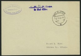 ALL. BES. GEBÜHR BEZAHLT BAD ELSTER, 12.9.45, Violetter L2 _M. 06 Pf. Nachw./für Bad Elster, Postkarte Ohne Text, Pracht - Sonstige & Ohne Zuordnung