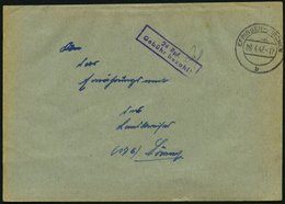 ALL. BES. GEBÜHR BEZAHLT EFRINGEN-KIRCHEN, 08.4.47, Violetter R2 24 Rpf. Gebühr Bezahlt, Handschriftlich 24, Pracht - Otros & Sin Clasificación