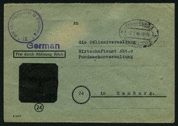 ALL. BES. GEBÜHR BEZAHLT FLENSBURG 1 Gebühr Bezahlt, 2.3.46, Ellipsenstempel, Bedarfsbrief, Feinst - Sonstige & Ohne Zuordnung