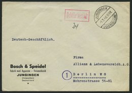 ALL. BES. GEBÜHR BEZAHLT JUNGINGEN (HOHENZOLLERN), 5.3.46, Roter R1 Gebühr Bezahlt, Brief Feinst - Andere & Zonder Classificatie