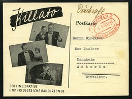 ALL. BES. GEBÜHR BEZAHLT KREFELD 2 Gebühr Bezahlt, 5.6.46, Roter Ellipsenstempel Mit 2 Gebrochenen Steglinien Auf Drucks - Autres & Non Classés