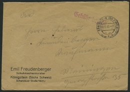 ALL. BES. GEBÜHR BEZAHLT KÖNIGSTEIN (KR PIRNA), 09.11.45, Roter L1 Gebühr Bezahlt , Brief Feinst - Otros & Sin Clasificación