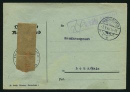 ALL. BES. GEBÜHR BEZAHLT MARKTHEIDENFELD, 7.9.46, Violetter R1 Gebühr Bezahlt Mit Handschriftlicher 24, Prachtbrief - Andere & Zonder Classificatie