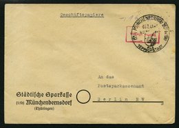 ALL. BES. GEBÜHR BEZAHLT MÜNCHEN BERNSDORF (THÜR), 3.7.48, Roter R1 Gebühr Bezahlt, Handschriflitch -.16, Auf Geschäftsb - Andere & Zonder Classificatie