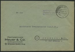 ALL. BES. GEBÜHR BEZAHLT WIESENBAD (ERZGEB), 10.1.46, Violetter R1 Gebühr Bezahlt, Prachtbrief - Otros & Sin Clasificación