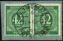 ALLIIERTE BES. 930 Paar BrfStk, 1946, 42 Pf. Smaragdgrün Im Waagerechten Paar, Prachtbriefstück, Mi. (80.-) - Altri & Non Classificati