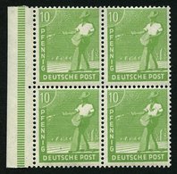 ALLIIERTE BES. 946aI,II **, 1947, 10 Pf. Gelbgrün Im Randviererblock Mit Den Abarten Auf Feld 61 Und 72, Pracht, Mi. (11 - Otros & Sin Clasificación