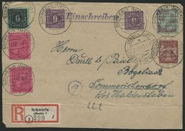 MECKLENBURG-VORPOMMERN 8y BRIEF, 1945, 6 Pf. Schwarz Auf Maigrün Auf EBf-Vorderseite Mit 6 Werten Zusatzfrankatur, Prach - Other & Unclassified