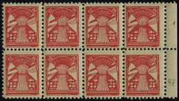 MECKLENBURG-VORPOMMERN 18bPFIV **, 1945, 12 Pf. Rosa Im Achterblock, Dabei Feld 47 Mit Plattenfehler, Leichter Diagonale - Andere & Zonder Classificatie