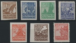 MECKLENBURG-VORPOMMERN 29-36x **, 1946, 3 - 12 Pf. Abschiedsserie, 1. Auflage, Prachtsatz (7 Werte), Mi. 150.- - Other & Unclassified