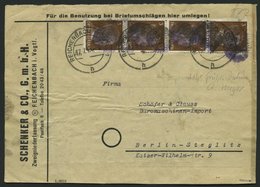 SÄCHSISCHE SCHWÄRZUNGEN AP 782I BrfStk, REICHENBACH, 3 Pf. Im Senkrechten Viererstreifen Auf Briefvorderseite, Feinst, G - Sonstige & Ohne Zuordnung