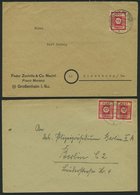 OST-SACHSEN 63 BRIEF, 1945, 12 Pf. Dunkelrosarot, Einzelfrankatur Und Mehrfachfrankatur, 2 Portogerechte Fernbriefe, Pra - Sonstige & Ohne Zuordnung