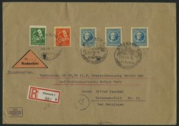 THÜRINGEN 95/6,98A/B BRIEF, 1945, 6 Pf., 8 Pf. Und 20 Pf. Gezähnt Und Ungezähnt Auf Portogerechtem Nachnahme-Einschreibb - Otros & Sin Clasificación