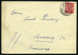 WEST-SACHSEN 119Y BRIEF, 1945, 12 Pf. Lebhaftkarminrot, Wz. 1Y, Auf Fernbrief, Pracht - Otros & Sin Clasificación