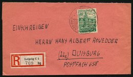 WEST-SACHSEN 165AXa BRIEF, 1946, 84 Pf. Schwärzlichsmaragdgrün, Gezähnt, Wz. 1X, Einzelfrankatur Auf Einschreibbrief, Pr - Andere & Zonder Classificatie