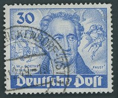 BERLIN 63I O, 1949, 30 Pf. Goethe Mit Abart Farbpunkt Links Oben Neben J Von J.W.v.Goethe, Feinst, Mi. 120.- - Autres & Non Classés