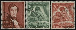 BERLIN 74,80/1 O, 1951, Lortzing Und Tag Der Briefmarke, 3 Prachtwerte, Mi. 125.- - Altri & Non Classificati