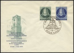 BERLIN 76,78 BRIEF, 1951, 10 Und 30 Pf. Glocke Links Auf Amtlichem FDC, Pracht, Mi. 200.- - Andere & Zonder Classificatie