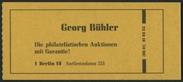 ZUSAMMENDRUCKE MH 3d **, 1964, Markenheftchen Dürer, Reklame Georg Bühler, Pracht, Mi. 220.- - Zusammendrucke