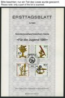 ERSTTAGSBLÄTTER 637-88 BrfStk, 1981/2, 2 Komplette Jahrgänge, ETB 1/81 - 14/82, Pracht - Andere & Zonder Classificatie