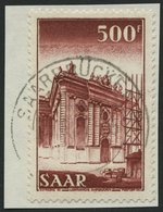 SAARLAND 337 BrfStk, 1953, 500 Fr. Ludwigskirche, Prachtbriefstück, Gepr. Ney, Mi. 80.- - Otros & Sin Clasificación