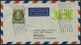 BUNDESREPUBLIK 123 Paar BRIEF, 1952, 2 Pf. Posthorn Im Waagerechten Paar Mit 5 Pf. Berlin Nr. 82 Auf Luftpostbrief Von B - Usati