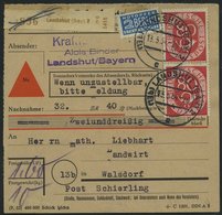 BUNDESREPUBLIK 137 Paar BRIEF, 1954, 80 Pf. Posthorn Im Senkrechten Paar Als Mehrfachfrankatur Auf Nachnahme-Paketkarte  - Used Stamps