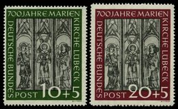 BUNDESREPUBLIK 139/40 **, 1951, Marienkirche, üblich Gezähnt Pracht, Mi. 200.- - Used Stamps