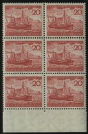 BUNDESREPUBLIK 152 **, 1952, 20 Pf. Helgoland Im Unterrandsechserblock, Pracht, Mi. 90.- - Usados