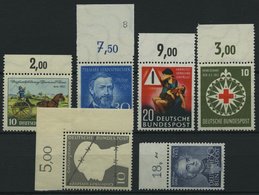 BUNDESREPUBLIK 160-62,164-66 **, 1952/3, 6 Werte Vom Oberrand, Pracht, Mi. 150.- - Usados