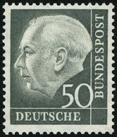 BUNDESREPUBLIK 189 **, 1954, 50 Pf. Heuss, Pracht, Mi. 200.- - Gebruikt