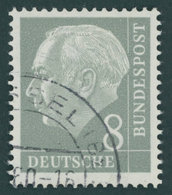 BUNDESREPUBLIK 182Y O, 1960, 8 Pf. Heuss Wz. Liegend, Nachauflage, Pracht, Gepr. D. Schlegel, Mi. 150.- - Usados