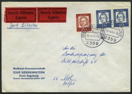 BUNDESREPUBLIK 355y Paar BRIEF, 1964, 40 Pf. Lessing Im Waagerechten Paar Mit 20 Pf. Zusatzfrankatur Auf Bedarfs-Eilbrie - Gebraucht