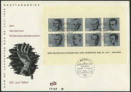 BUNDESREPUBLIK Bl. 3 BRIEF, 1964, Block 20. Juli Auf FDC, Pracht, Mi. 100.- - Gebraucht