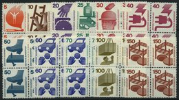 BUNDESREPUBLIK 694-703,773 VB **, 1971/3, Unfallverhütung In Viererblocks, Pracht, Mi. 150.- - Used Stamps