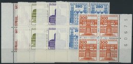 BUNDESREPUBLIK 1139-43 VB **, 1982, Burgen Und Schlösser In Viererblocks, Randstücke (4x Linke Untere Bogenecke), Pracht - Oblitérés