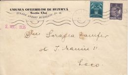 CHARLES II, AVIATION STAMPS ON COVER, 1935, ROMANIA - Cartas & Documentos