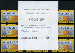 AUTOMATENMARKEN A 4.1 TS 1 **, 1.1.2002, Tastensatz 0.01 - 3.68 EUR Komplett, Pracht, Mi. 85.- - Vignette [ATM]