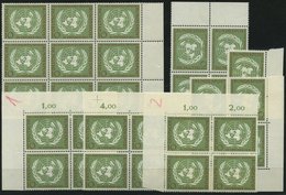 ENGROS 221 **, 1955, 10 Pf. UNO, 30x, Meist In Viererblocks, Pracht, Mi. 135.- - Plaatfouten En Curiosa