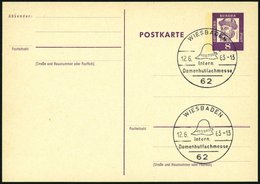 GANZSACHEN P 73 BRIEF, 1962, 8 Pf. Gutenberg, Postkarte In Grotesk-Schrift, Leer Gestempelt Mit Sonderstempel WIESBADEN  - Sammlungen