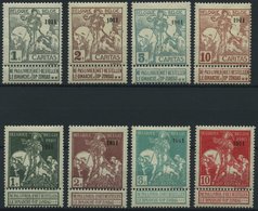 BELGIEN 81-88II *, 1911, Nationalfond, Falzreste, Prachtsatz, Mi.Nr. 81-84II Gepr. Drahn, Mi. 300.- - België
