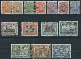 BELGIEN 129-42 *,** , 1918, Rotes Kreuz, 10 Fr. Postfrisch, Prachtsatz - Belgique