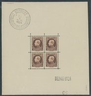 BELGIEN 186KB **, 1924, 5 Fr. Internationale Briefmarkenausstellung Im Kleinbogen (4), Pracht, Mi. 420.- - Belgique