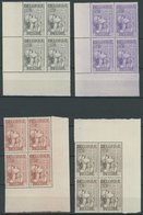 BELGIEN 366-72 VB **, 1933, Tuberkulose In Eckrandviererblocks, Prachtsatz, R!, Mi. 3200.- - Belgium