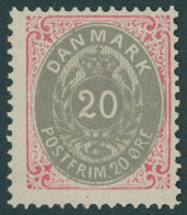 DÄNEMARK 28IYA *, 1875, 20 Ø, Normaler Rahmen, Gezähnt K 14:131/2, Falzrest, Kabinett, Mi. 100.- - Used Stamps