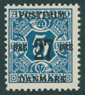 DÄNEMARK 85X **, 1918, 27 Ø Auf 5 Ø Blau, Wz. 1Z, Postfrisch, Pracht - Usado