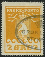 GRÖNLAND - PAKKE-PORTO 5A O, 1924, 2 Ø Gelb, (Facit P 5III), Pracht - Parcel Post
