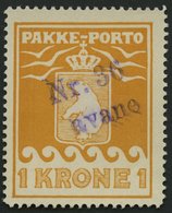 GRÖNLAND - PAKKE-PORTO 11A O, 1930, 1 Kr. Gelb, Gezähnt L 111/4(Facit P 11), Violetter L2 Nr. 36 Avane, Pracht - Colis Postaux